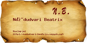 Nádudvari Beatrix névjegykártya