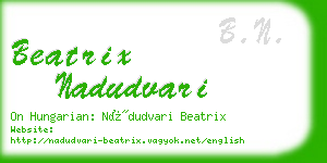 beatrix nadudvari business card